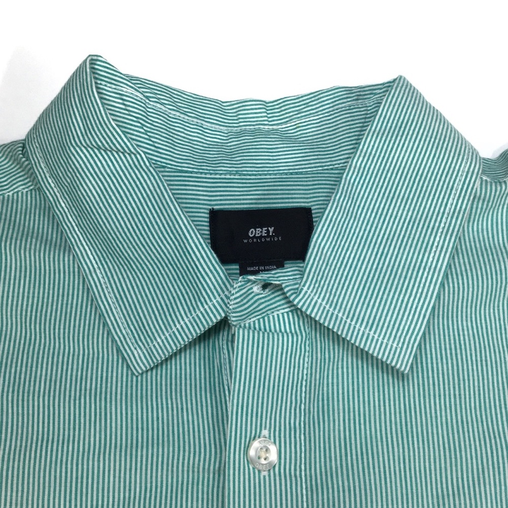 OBEY micro stripe Button Shirt M